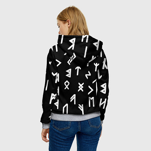 Женская толстовка Славянские руны герб РФ / 3D-Меланж – фото 4
