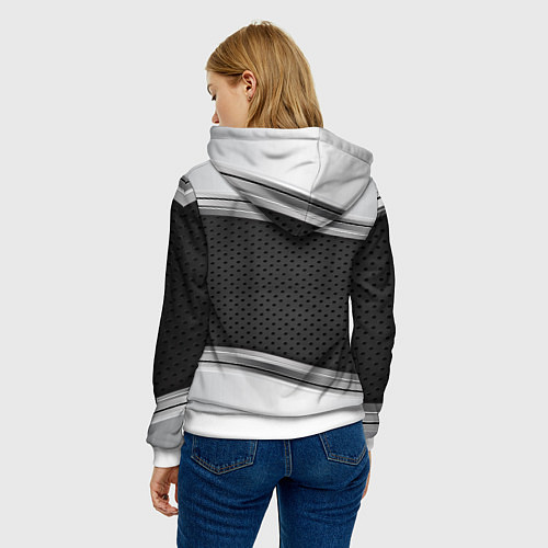 Женская толстовка BMW car motors metal / 3D-Белый – фото 4