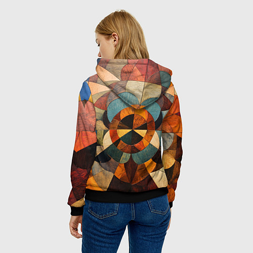 Женская толстовка Винтажная мозайка / 3D-Черный – фото 4