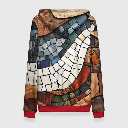 Женская толстовка Плиточная мозайка / 3D-Красный – фото 2