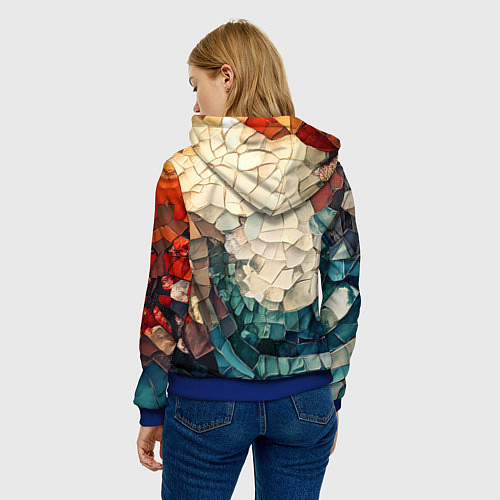 Женская толстовка Мозаика в виде плитки / 3D-Синий – фото 4
