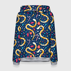 Женская толстовка Новогодний паттерн символ года 2025