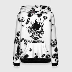 Женская толстовка Samurai черные краски текстура