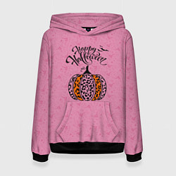 Женская толстовка Хэллоуин - тыква леопардовый узор