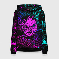 Женская толстовка Cyberpunk 2077 dragon neon