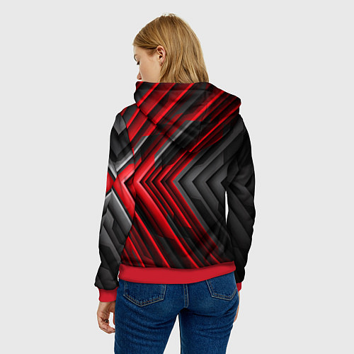 Женская толстовка BMW geometry stripes red / 3D-Красный – фото 4