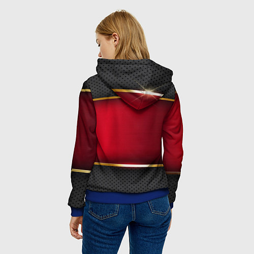 Женская толстовка Chevrolet metal auto / 3D-Синий – фото 4