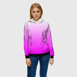 Толстовка-худи женская Gradient color pink, цвет: 3D-черный — фото 2