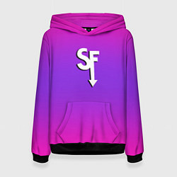 Толстовка-худи женская Sally Face neon gradient, цвет: 3D-черный