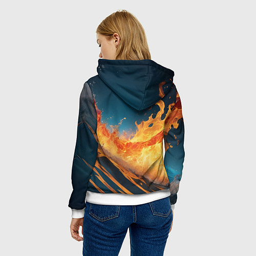 Женская толстовка Огонь и вода стихия / 3D-Белый – фото 4