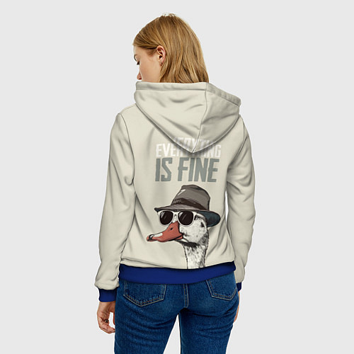 Женская толстовка Гусь - все хорошо / 3D-Синий – фото 4