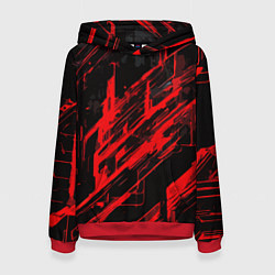 Женская толстовка Red stripes on a black background