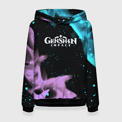 Женская толстовка Genshin Impact flame neon