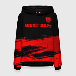 Женская толстовка West Ham - red gradient посередине