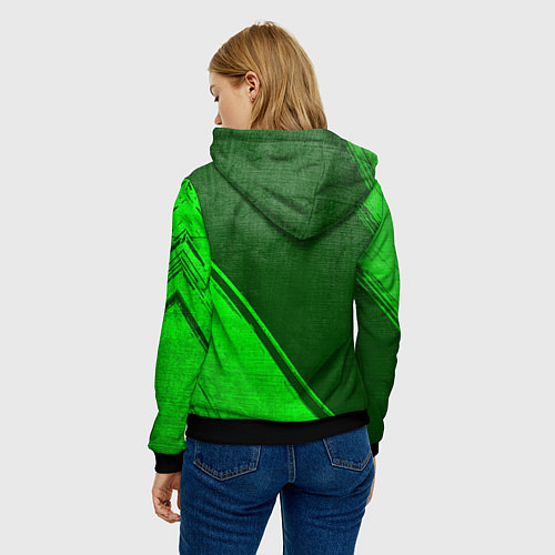 Женская толстовка One Piece - green gradient вертикально / 3D-Черный – фото 4