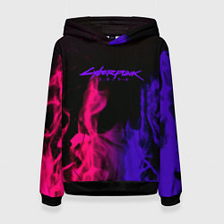 Женская толстовка Cyberpunk 2077 neon flame