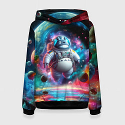 Женская толстовка Astronaut Totoro in neon space - ai art fantasy