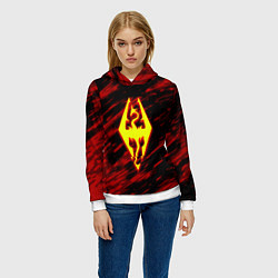 Толстовка-худи женская The Elder Scrolls огненные краски, цвет: 3D-белый — фото 2