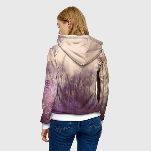 Женская толстовка Мишка в пасмурном лесу / 3D-Белый – фото 4