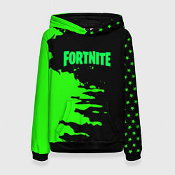 Толстовка-худи женская Fortnite краски звезды, цвет: 3D-черный