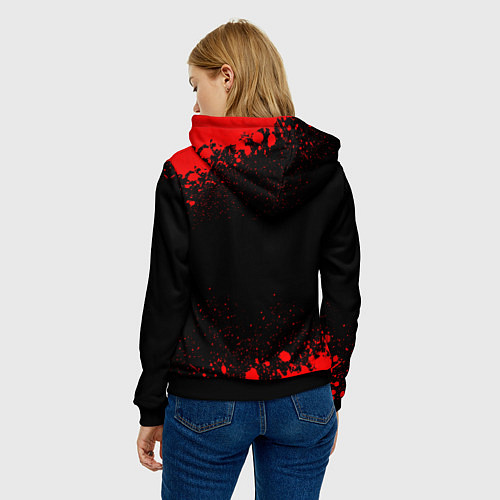 Женская толстовка AC Milan - red gradient / 3D-Черный – фото 4