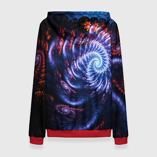 Женская толстовка Оптический фрактальный узор текстура / 3D-Красный – фото 2