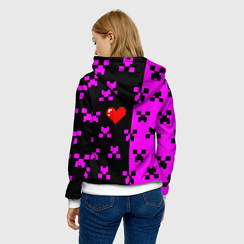 Женская толстовка Minecraft love game / 3D-Белый – фото 4