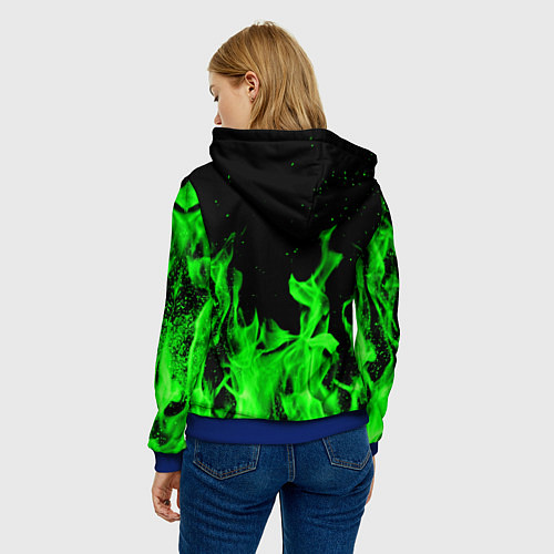 Женская толстовка Destiny кислотный огонь / 3D-Синий – фото 4