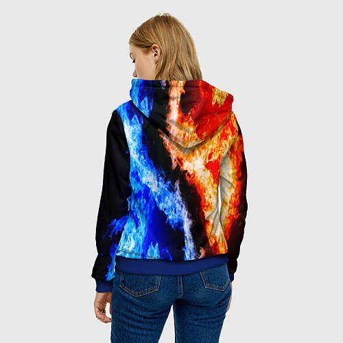 Женская толстовка Portal битва огней / 3D-Синий – фото 4