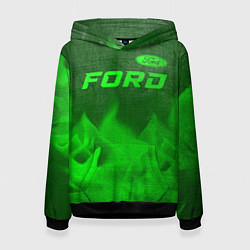 Женская толстовка Ford - green gradient посередине