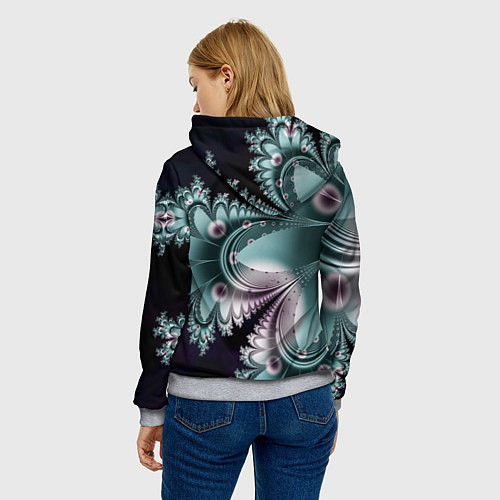 Женская толстовка Фракталы узорный стиль / 3D-Меланж – фото 4
