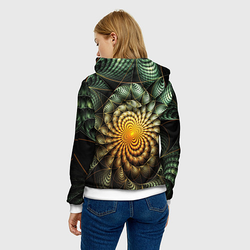 Женская толстовка Оптический узор фракталы / 3D-Белый – фото 4