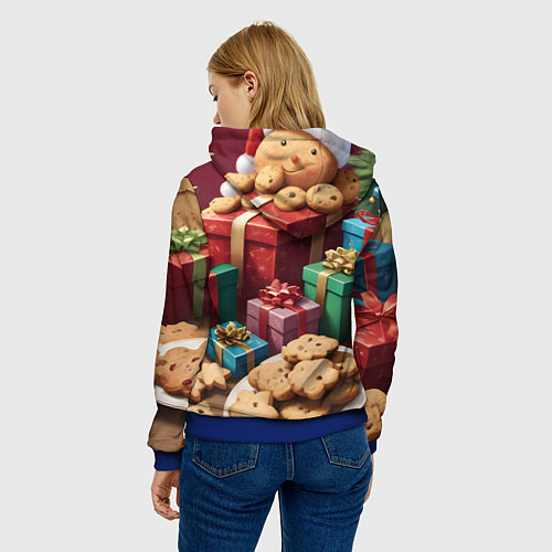 Женская толстовка Рождественское печенье / 3D-Синий – фото 4