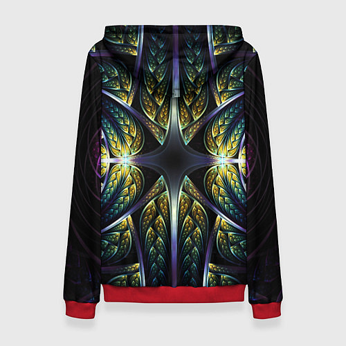 Женская толстовка Оптический узор из фрактала / 3D-Красный – фото 2