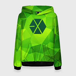 Толстовка-худи женская Exo green poly, цвет: 3D-черный