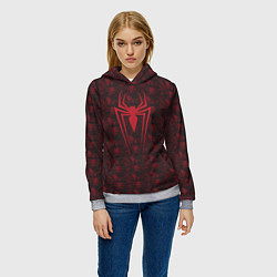 Толстовка-худи женская Spider-Man logo, цвет: 3D-меланж — фото 2