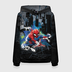 Женская толстовка Spider-man over the city