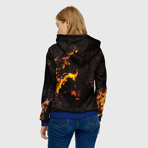 Женская толстовка Doom fire / 3D-Синий – фото 4