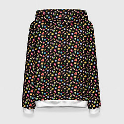 Женская толстовка Паттерн хиппи значки на черном фоне