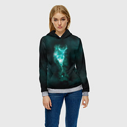 Толстовка-худи женская  Patronus deer, цвет: 3D-меланж — фото 2