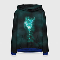 Толстовка-худи женская  Patronus deer, цвет: 3D-синий