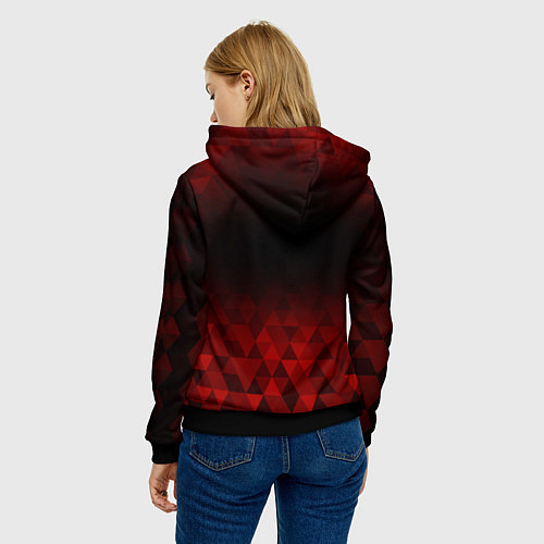 Женская толстовка Thirty Seconds to Mars red poly / 3D-Черный – фото 4