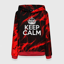 Женская толстовка Keep calm flame red