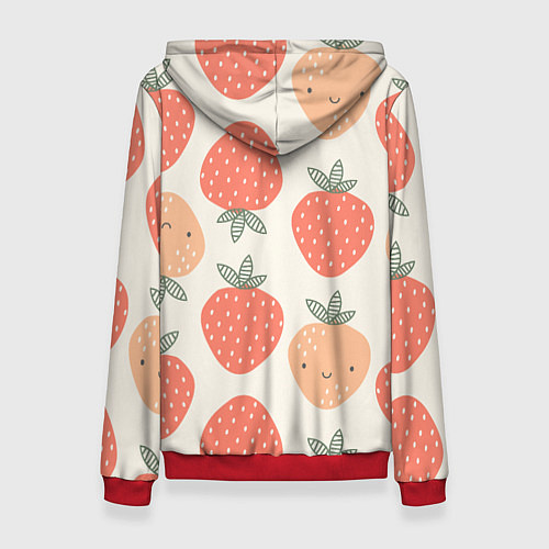 Женская толстовка Клубничный узор / 3D-Красный – фото 2