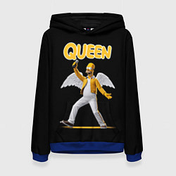 Толстовка-худи женская Queen Гомер Симпсон, цвет: 3D-синий