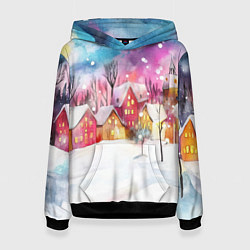 Женская толстовка Новогодний ночной дворик