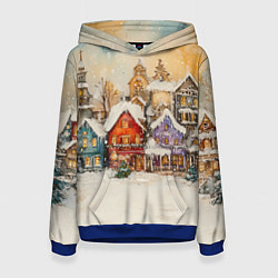 Женская толстовка Новогодний городской пейзаж