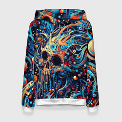 Женская толстовка Фантазийная композиция с черепом