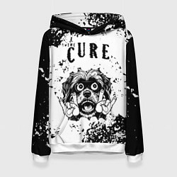 Толстовка-худи женская The Cure - рок пес, цвет: 3D-белый