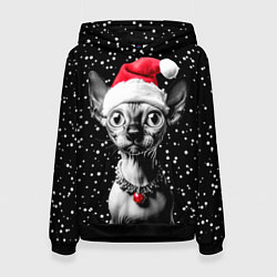 Женская толстовка Сфинкс в шапке Санты